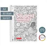 Collegeblock Premium Student „Krake“ ZENart | A4, Lineatur 28, 80 Blatt, weiß