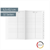 Adress-Registerheft | 6,5×10,1 cm, Karton, weiß