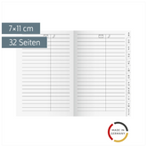 Adress-Registerheft | 7×11 cm, Karton, weiß