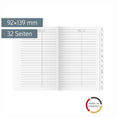 Adress-Registerheft | 92×139 mm, Karton, weiß