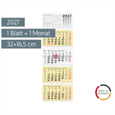 4-Monatskalender 2027 | chamois, 32×94 cm