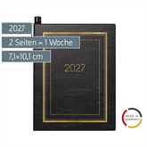 Taschenkalender Mod. 713 2027 | A7, Kunstleder, schwarz