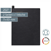 Taschenkalender Mod. 713 2027 | A7, Leder, schwarz