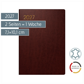 Taschenkalender Mod. 713 2027 | A7, Leder, bordeaux