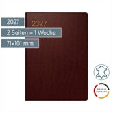 Taschenkalender Mod. 713 2027 | A7, Leder, bordeaux