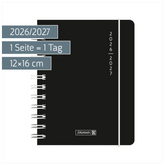 Schülerkalender 2026/2027 „Plain Black“ | A6, Kunststoff