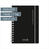 Schülerkalender 2026/2027 „Plain Black“ | A5, Kunststoff