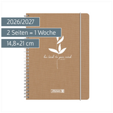 Schülerkalender 2026/2027 „Linen“ | A5, Textil