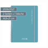Schülerkalender 2026/2027 „Plain Blue“ | A5, Kunststoff