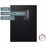 Taschenkalender TimeCenter Mod. 728 2026 | A6, Kunststoff, schwarz