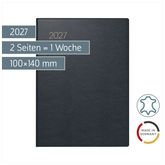 Taschenkalender Mod. 731 2027 | A6, Leder, schwarz
