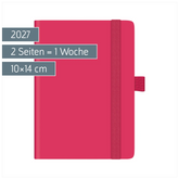 Taschenkalender Kompagnon Mod. 732 66 2027 | A6, Kunststoff, pink