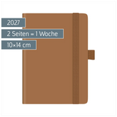 Taschenkalender Kompagnon Mod. 732 66 2027 | A6, Kunststoff, braun