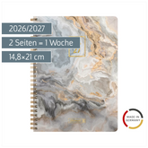 Schülerkalender Style 2026/2027 „Pastel Marble“ | A5, Kunststoff