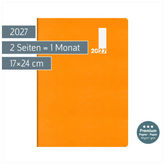 Buchkalender Premium Mod. 739 2027 „SlimLine“ | 17×24 cm, Kunststoff