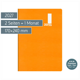 Buchkalender Premium Mod. 739 2027 „SlimLine“ | 170×240 mm, Kunststoff