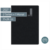 Buchkalender Premium Mod. 739 2027 „SlimLine“ | 17×24 cm, Kunststoff
