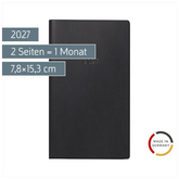 Taschenkalender Mod. 740 2027 | A6, Kunststoff, schwarz