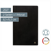 Taschenkalender Mod. 746 2027 | A6, Leder, schwarz