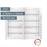 Monats-Ersatzkalendarium Mod. 751 2027 | 87×153 mm, Karton, weiß