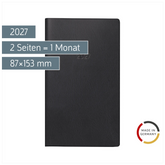 Taschenkalender Mod. 753 2027 | A6, Kunststoff, schwarz