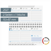 Wochen-Ersatzkalendarium Mod. 755 2027 | 153×87 mm, Karton, weiß