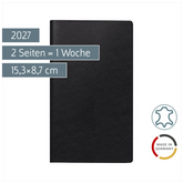 Taschenkalender Mod. 755 2027 | A6 quer, Leder, schwarz