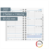 Wochen-Ersatzkalendarium Mod. 756 2027 | 87×153 mm, Karton, weiß