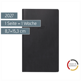 Taschenkalender Mod. 758 2027 | A6, Kunststoff, schwarz