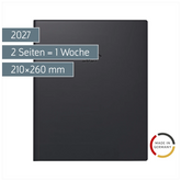 Buchkalender Mod. Manager Wt 7 weektimer 2027 | 210×260 mm, Kunststoff, schwarz