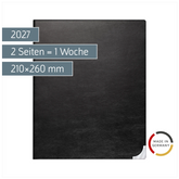 Buchkalender Mod. Manager Wt 7 weektimer 2027 | 21×26 cm, Kunstleder, schwarz