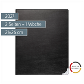 Buchkalender Mod. Manager Wt 7 weektimer 2027 | 21×26 cm, Kunstleder, schwarz