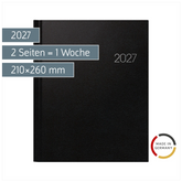 Buchkalender Mod. Manager Wt 7 weektimer 2027 | 210×260 mm, Kunststoff, schwarz