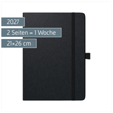 Buchkalender Kompagnon Mod. 761 66 2027 | 21×26 cm, Kunststoff, schwarz