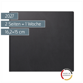 Buchkalender Mod. 762 2027 | 16,2×15 cm, Kunststoff, schwarz