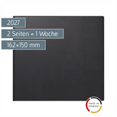 Buchkalender Mod. 762 2027 | 162×150 mm, Kunststoff, schwarz