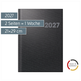Buchkalender Mod. 763 2027 | A4, Kunststoff, vulkanschwarz
