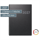 Buchkalender Mod. 763 2027 | A4, Kunststoff, vulkanschwarz