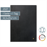 Buchkalender Mod. 765 2027 | A5, Leder, schwarz