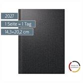 Buchkalender Mod. 765 2027 | A5, Kunststoff, vulkanschwarz