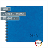Buchkalender Mod. 766 2027 | 210×205 mm, Karton, blau