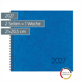 Buchkalender Mod. 766 2027 | 21×20,5 cm, Karton, blau
