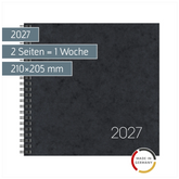 Buchkalender Mod. 766 2027 | 210×205 mm, Karton, schwarz