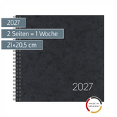 Buchkalender Mod. 766 2027 | 21×20,5 cm, Karton, schwarz