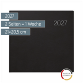 Buchkalender Mod. 766 2027 | 21×20,5 cm, Kunststoff, schwarz