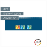 Querterminbuch DATAline Mod. 771 2027 | 29,7×10,5 cm, Karton, blau
