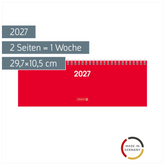 Querterminbuch Colour Line Mod. 772 2027 | 29,7×10,5 cm, Karton, rot