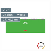 Querterminbuch Colour Line Mod. 772 2027 | 29,7×10,5 cm, Karton, grün
