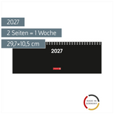 Querterminbuch Colour Line Mod. 772 2027 | 29,7×10,5 cm, Karton, schwarz