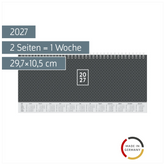 Querterminbuch Mod. 772 2027 | 29,7×10,5 cm, Karton, schwarz